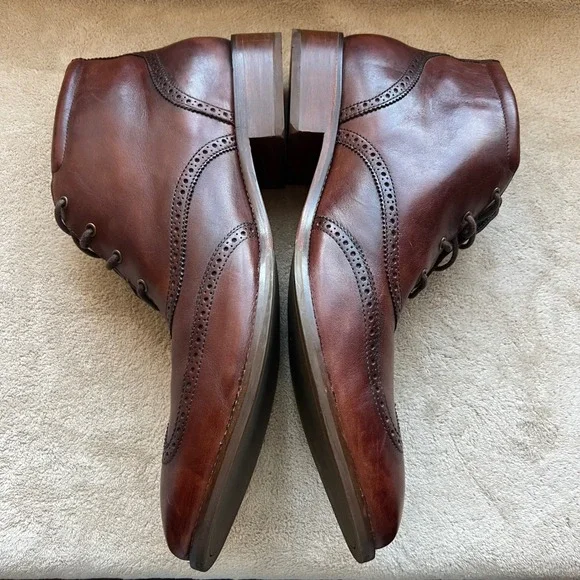 Cole Haan Liam Men 16 Brown Leather Wingtip Ankle Chukka Boot C11053 Boho